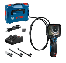 Bosch Professional — GIC 12V-5-27 C Professional Caméra d’inspection dans L-BOXX 136 avec 1 batterie GBA 12V 2.0Ah, crochet, aimant, miroir