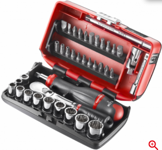 FACOM — Coffret de douilles 1/4", 12 pans, en pouces.