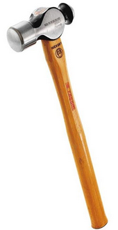FACOM — Marteau mécanicien tête boule - américain manche Hickory 1/2 emmanchement ''haute sécurité'' coin acier.