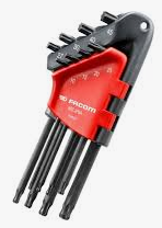 FACOM — Jeu étui 8 clés Torx sphériques Torx (no) : T10 - T15 - T20 -T25 - T27 - T30 - T40 - T45