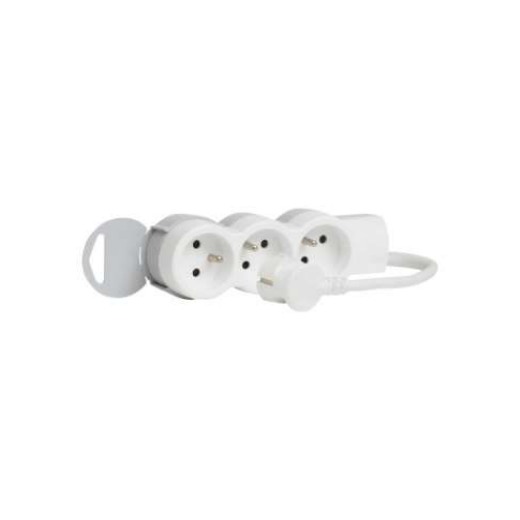 Legrand — Rallonge multiprise 3 prises de courant 2P+T 16A 230V avec cordon 1,5m - blanc et gris