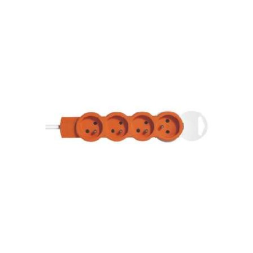 Legrand — Rallonge multiprise 4 prises de courant 2P+T 16A 230V avec cordon 1,5m - orange