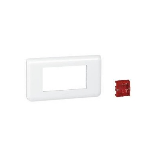 Legrand — Plaque Mosaic 4 modules horizontal - blanc
