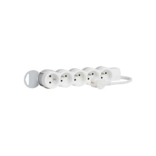 Legrand — Rallonge multiprise 5 prises de courant 2P+T 16A 230V avec cordon 1,5m - blanc et gris