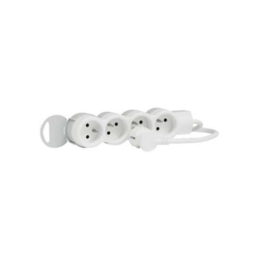 Legrand — Rallonge multiprise 4 prises de courant 2P+T 16A 230V avec cordon 3m - blanc et gris