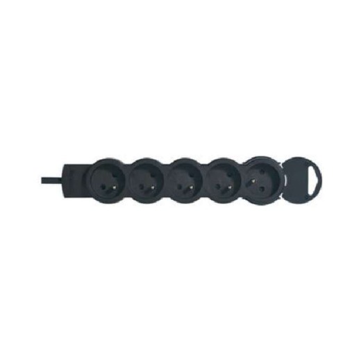 Legrand — Rallonge multiprise 5 prises de courant 2P+T 16A 230V avec cordon 1,5m - noir- LEGRAND