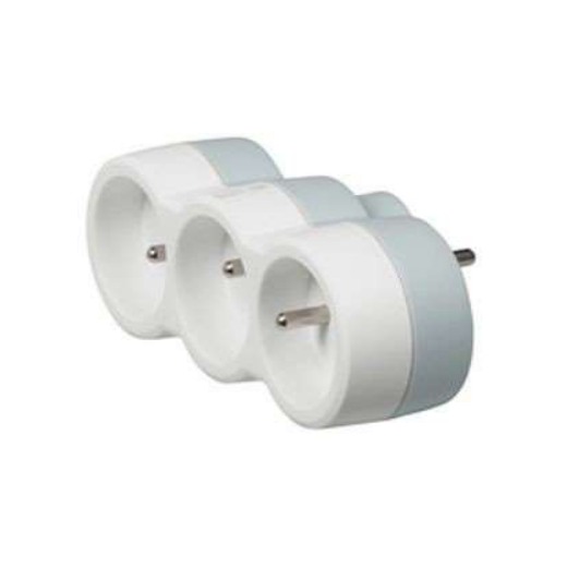Legrand — FICHE MULTIPRISE - 2P+T - 16 A - CAOUTCHOUC - 2 SORTIES FRONTALES - BLANC