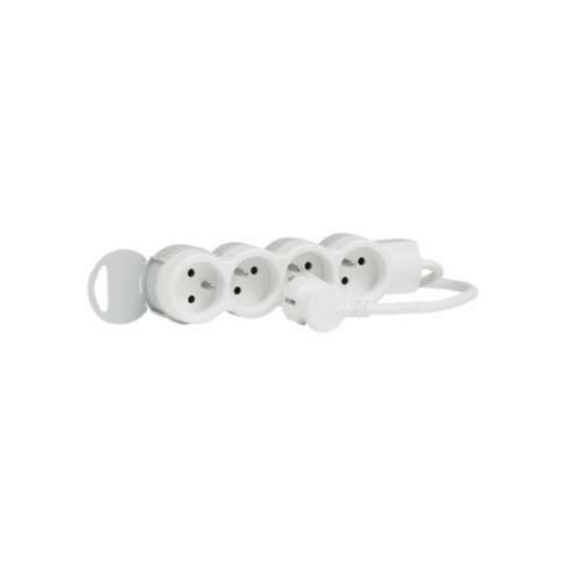Legrand — Rallonge multiprise 4 prises de courant 2P+T 16A 230V avec cordon 1,5m - blanc et gris