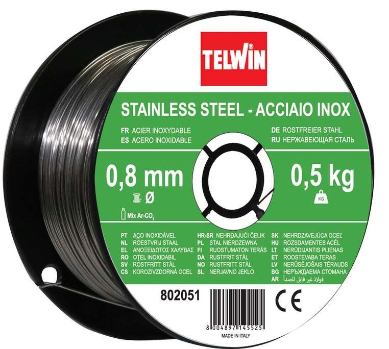 TELWIN — Bobine fil acier inox 0,8 mm - 0,5 kg